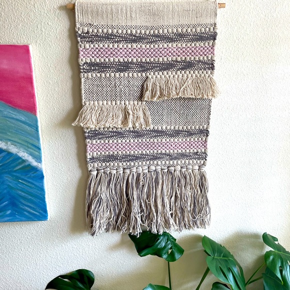 Boho Woven Wall Tapestry Macrame Fringe Wall Hanging 26” - Picture 7 of 8